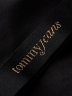 Tommy Jeans Logo Tape Ribbed Crop Top — Black 6