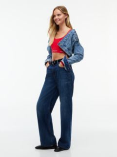 Tommy Jeans Logo Tape Ribbed Crop Top — Lavish Red 2
