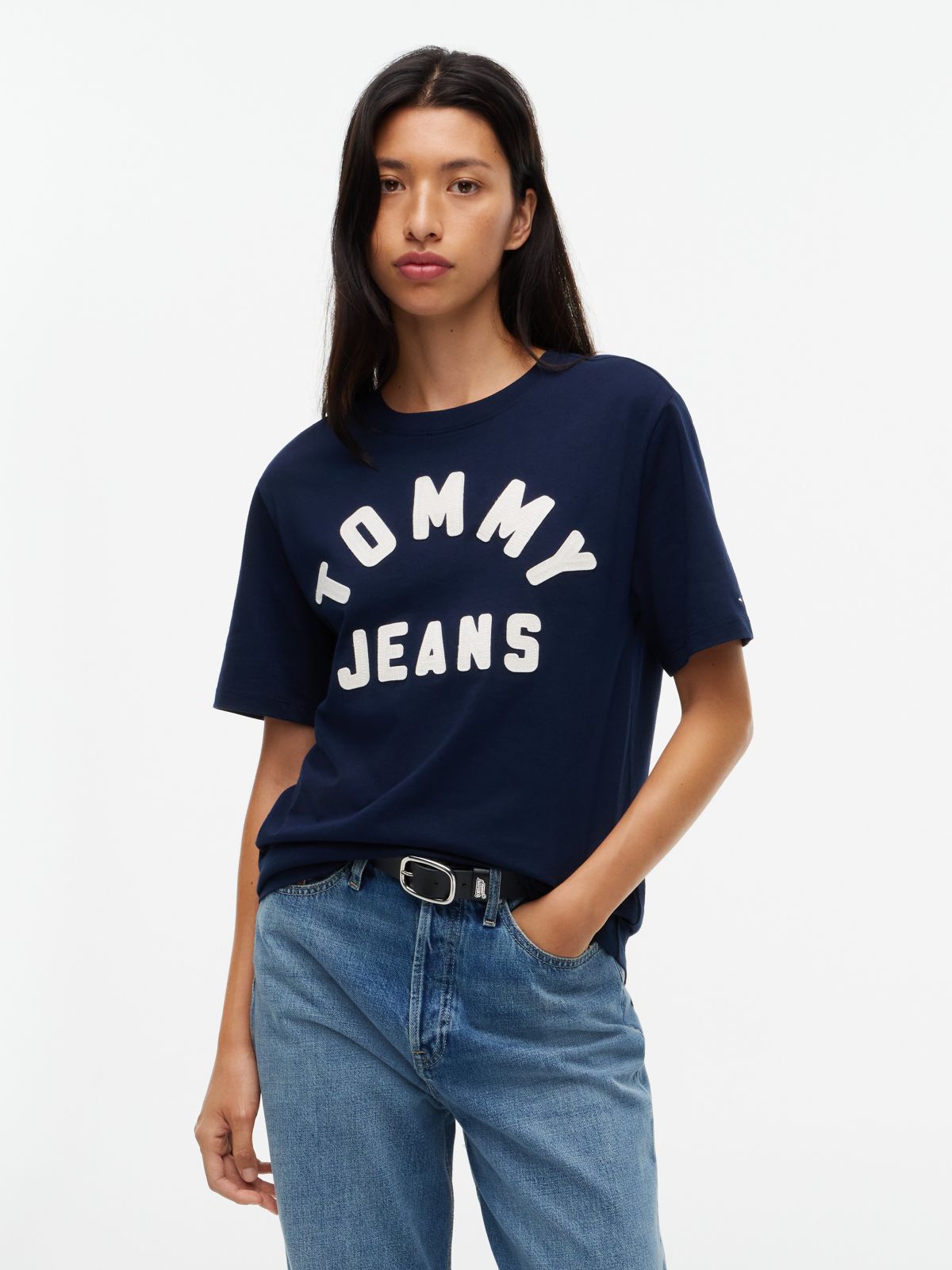 Tommy Jeans Stitched Arch Logo T-Shirt — Dark Blue