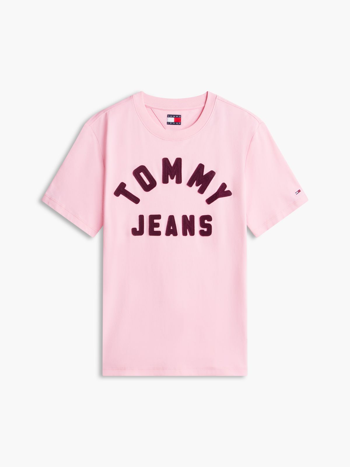Tommy Jeans Stitched Arch Logo T-Shirt — Pink Sugar