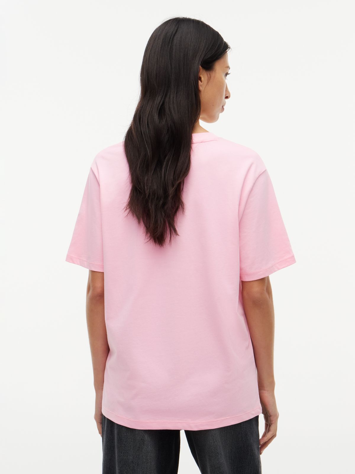 Tommy Jeans Stitched Arch Logo T-Shirt — Pink Sugar