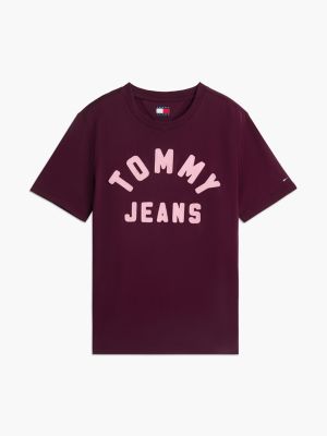 Женская футболка Tommy Jeans Stitched Arch Logo, цвет: Ягодный — фото 5