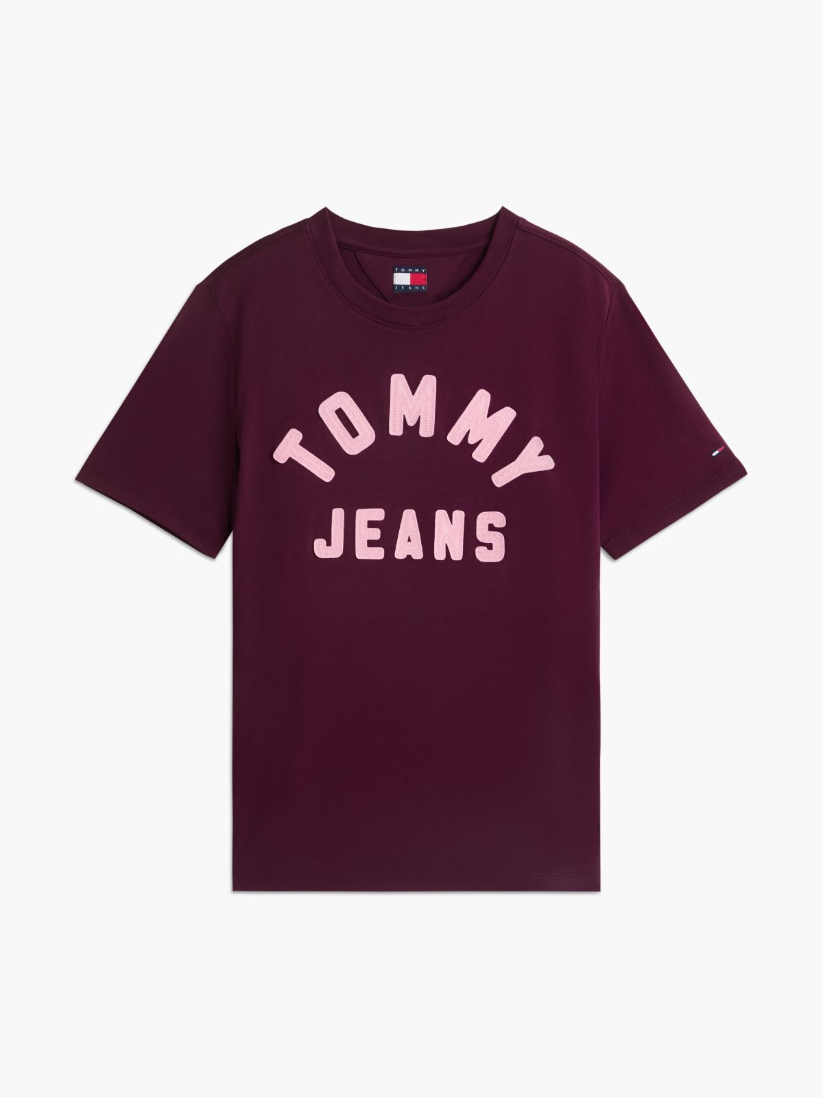 Tommy Jeans Stitched Arch Logo T-Shirt — Calypso Berry