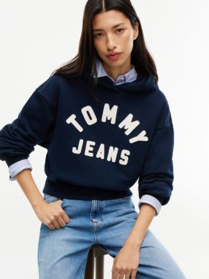 Женское худи Tommy Jeans Stitched Logo, цвет: Тёмно-синий — фото 3