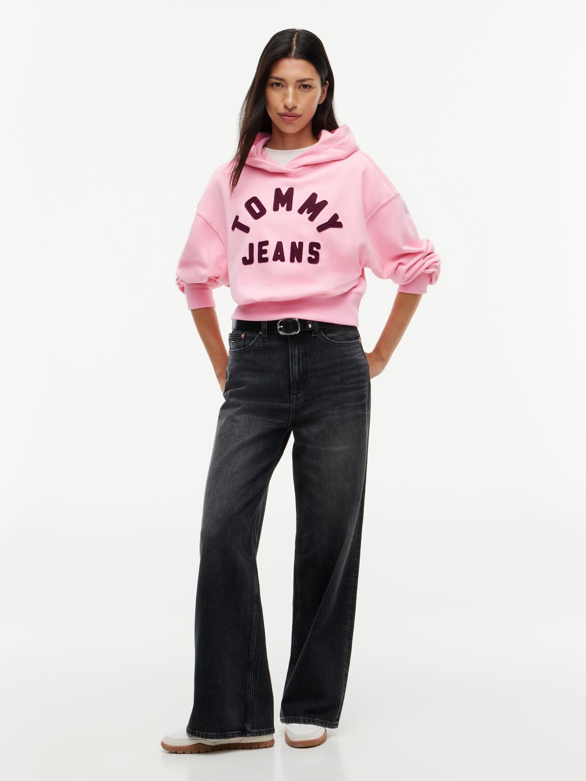 Tommy Jeans Distressed Logo Hoodie — Pink Sugar