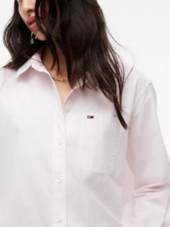 Tommy Jeans Relaxed Fit Poplin Shirt — Pink Stripe 3