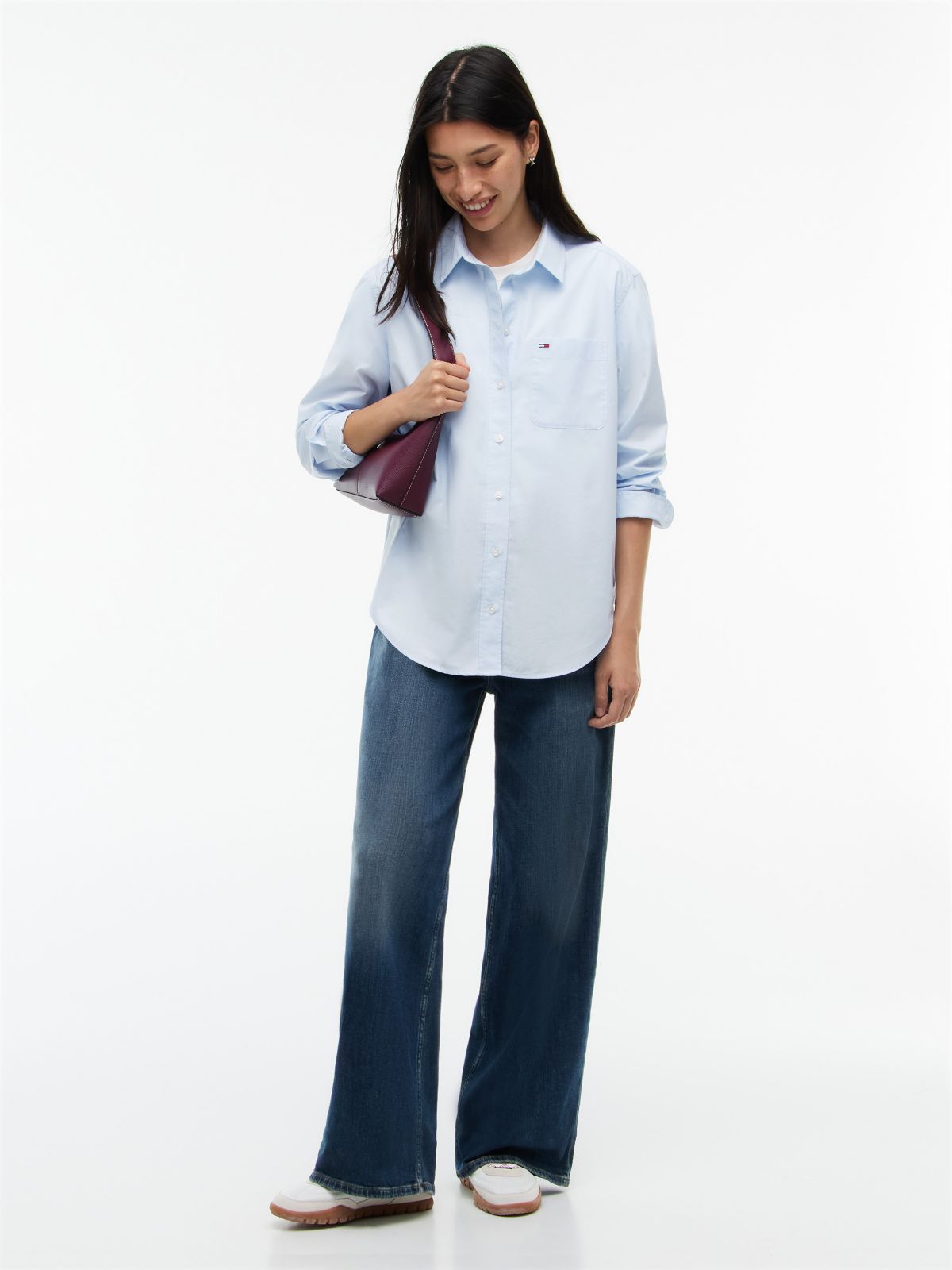 Tommy Jeans Relaxed Fit Poplin Shirt — Sheer Blue
