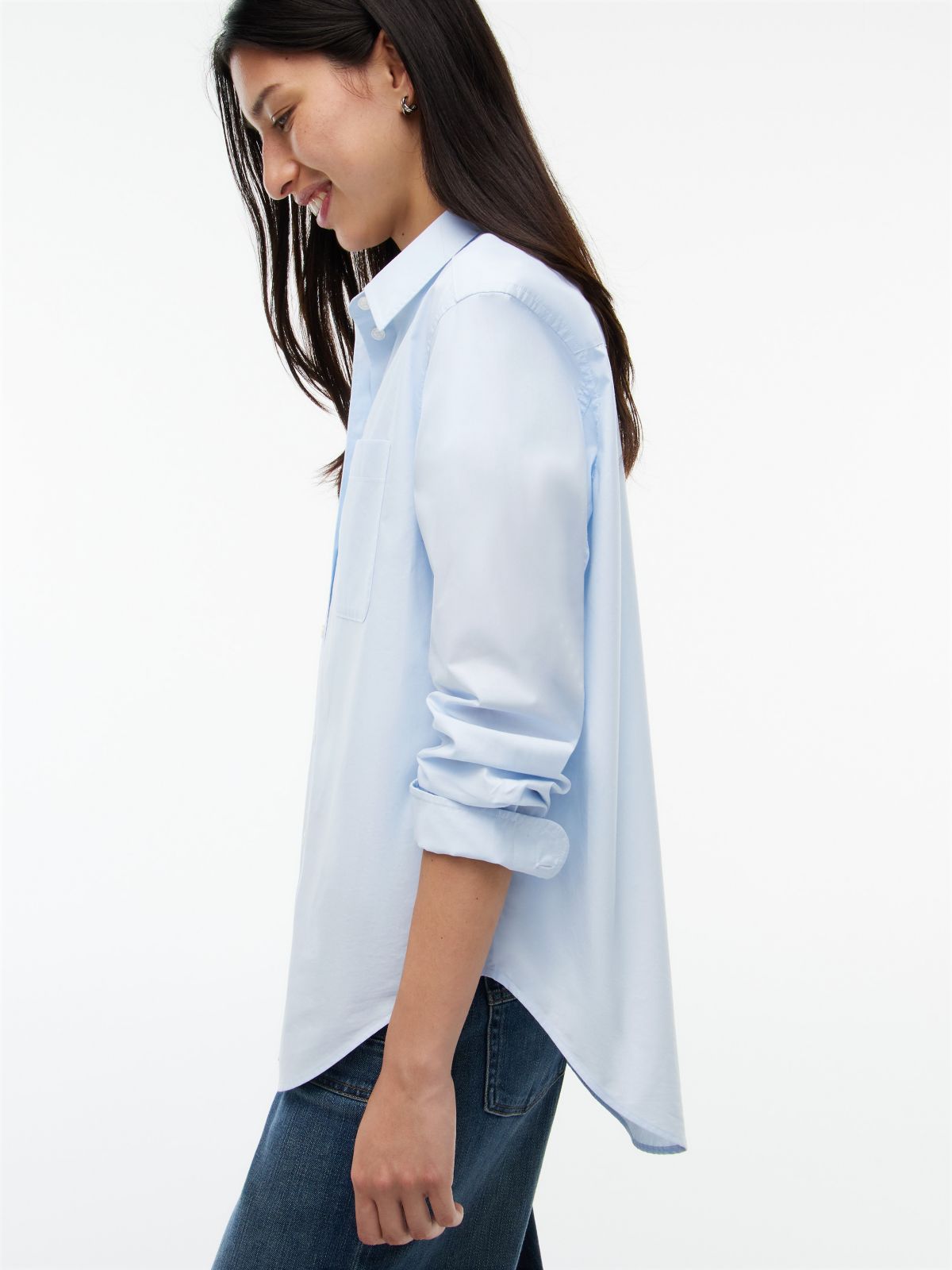 Tommy Jeans Relaxed Fit Poplin Shirt — Sheer Blue
