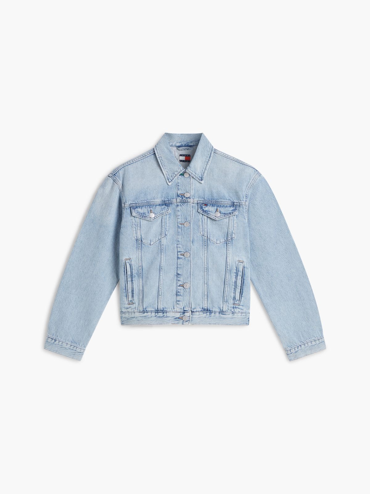 Tommy Jeans Flag Logo Denim Jacket — Denim Light