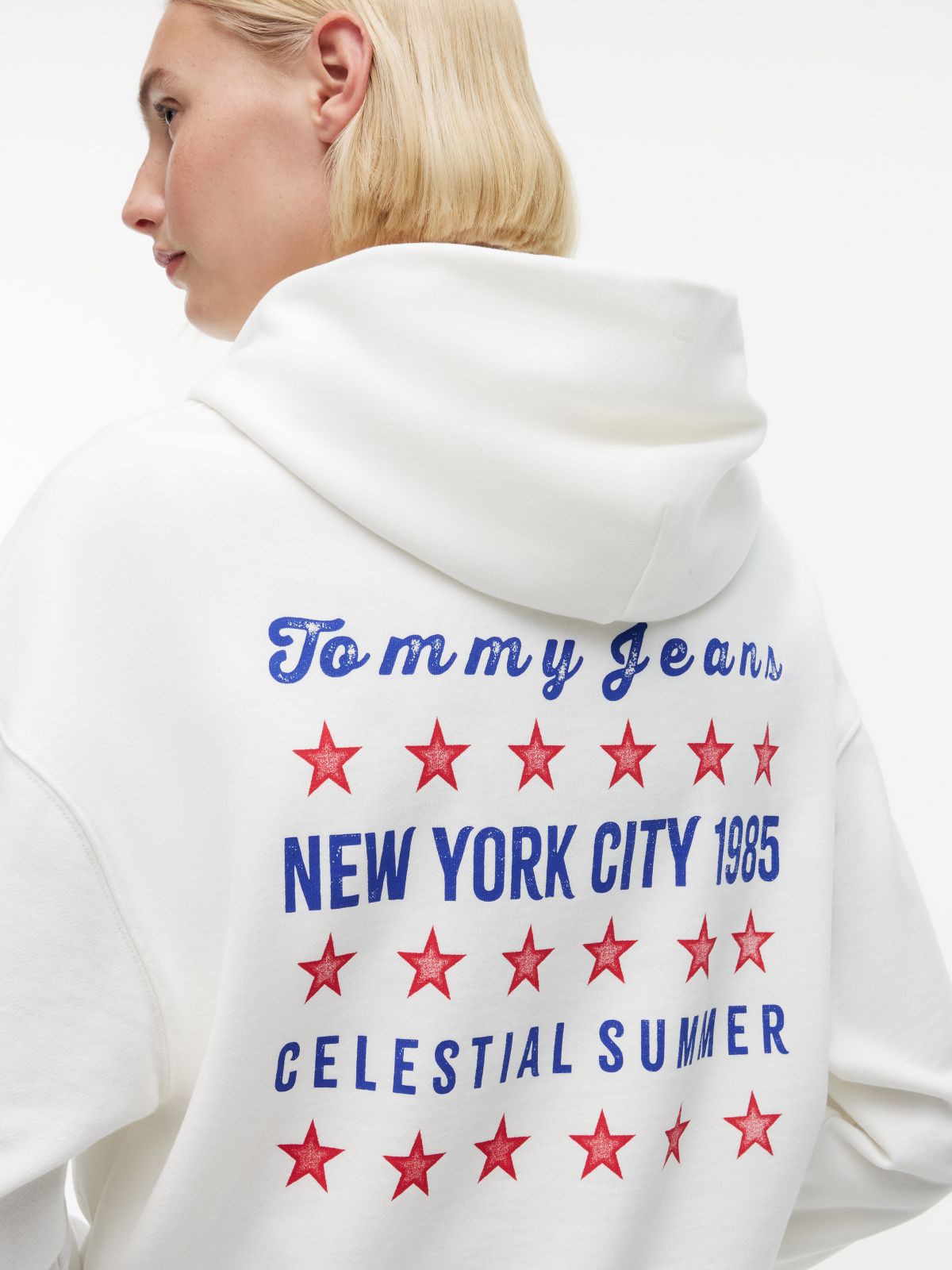 Tommy Jeans Boxy Star Logo Sweatshirt — Ecru