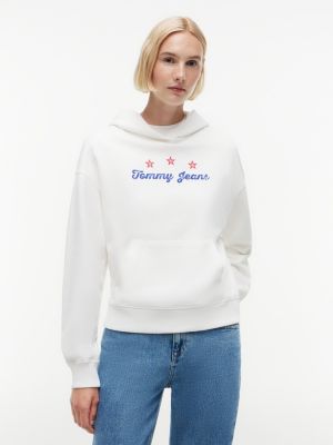 Tommy Jeans Boxy Star Logo Sweatshirt, Ecru