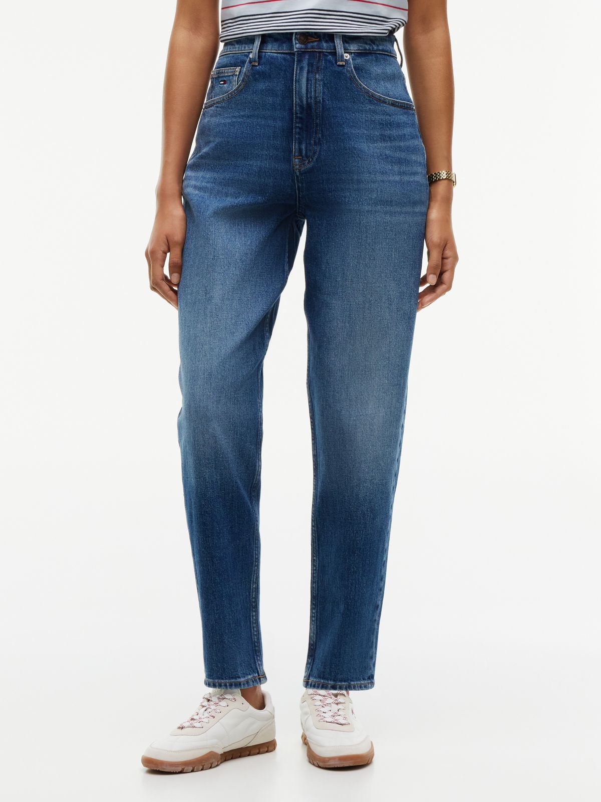 Tommy Jeans High-Rise Tapered Jean — Denim Dark
