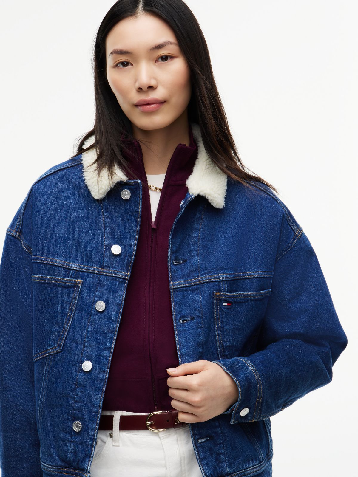 Tommy Jeans Teddy Denim Jacket — Dark Denim