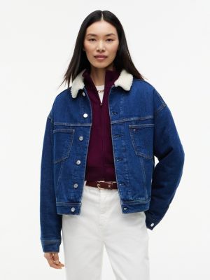 Tommy Jeans Teddy Denim Jacket, Dark Denim