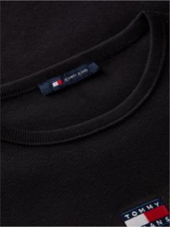 Tommy Jeans Ribbed Crewneck T-Shirt — Black 6