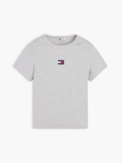 Tommy Jeans Ribbed Crewneck T-Shirt — Ice Grey Heather 5