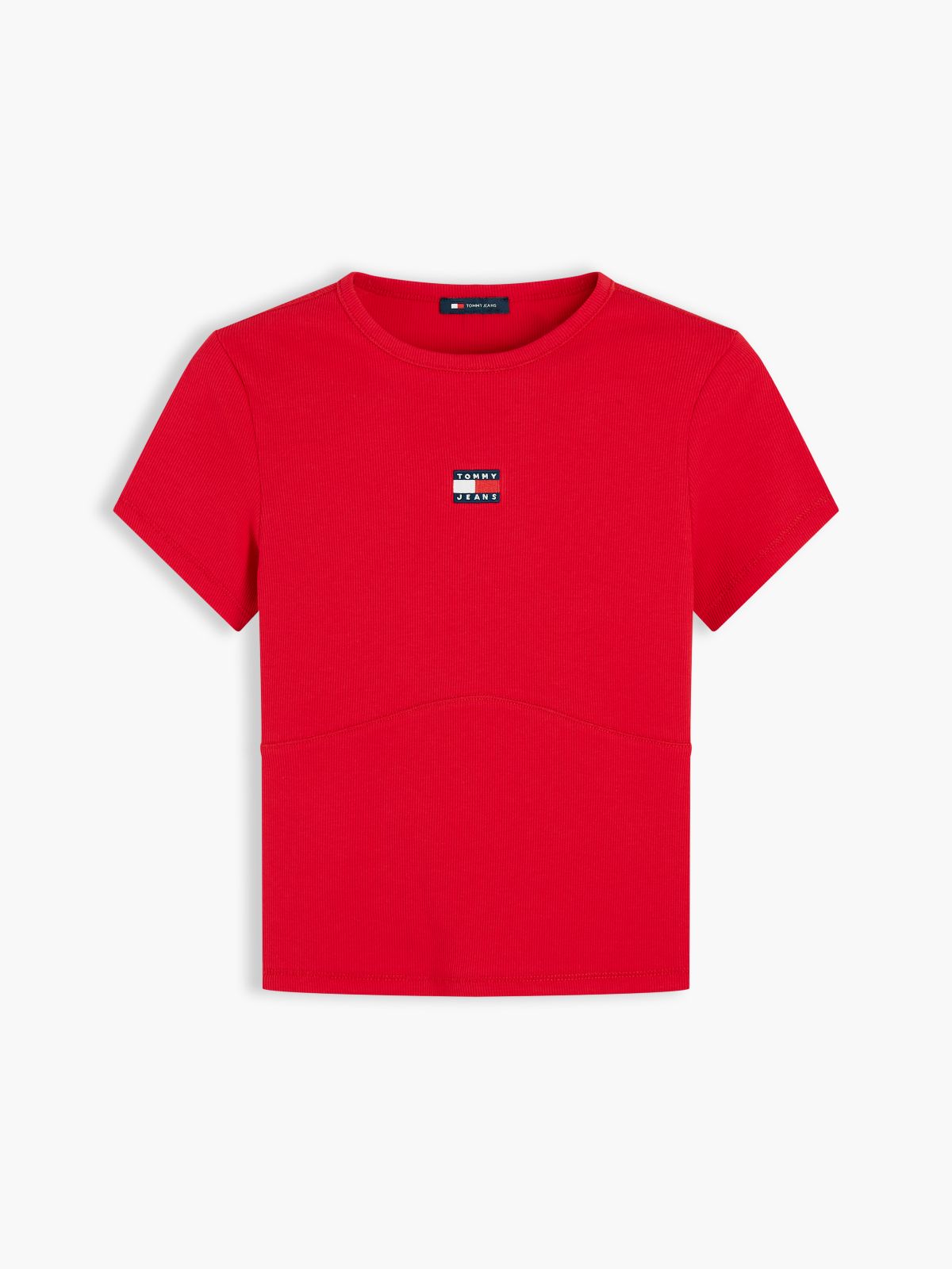 Tommy Jeans Ribbed Crewneck T-Shirt — Lavish Red