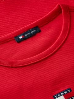 Tommy Jeans Ribbed Crewneck T-Shirt — Lavish Red 6
