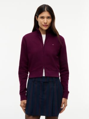 Tommy Jeans Slim Fit Zip Sweatshirt, Calypso Berry