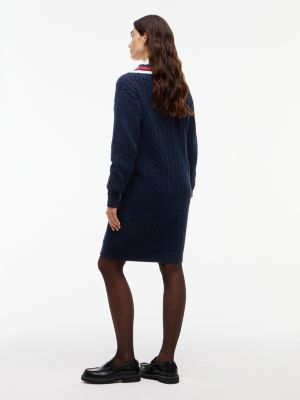 Женское платье Tommy Jeans Cricket Sweater Dress, цвет: Тёмный синий — фото 4