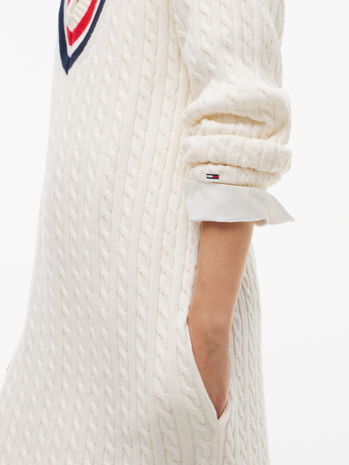 Tommy Jeans Cricket Sweater Dress — Off White