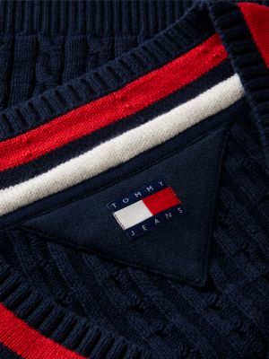 Женский свитер Tommy Jeans Cable Knit Cricket, цвет: Тёмный синий — фото 6