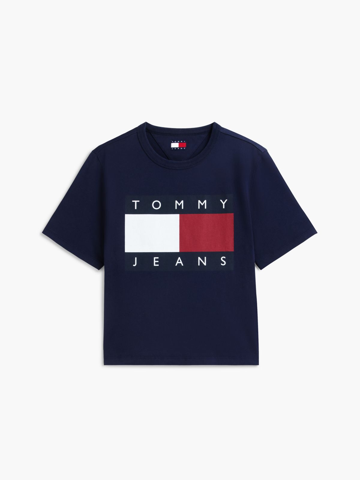 Tommy Jeans Big Flag Logo Boxy T-Shirt — Dark Blue