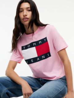 Tommy Jeans Big Flag Logo Boxy T-Shirt — Pink Sugar 3