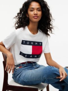 Tommy Jeans Big Flag Logo Boxy T-Shirt — Ecru 3