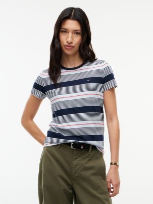 Tommy Jeans Striped Crewneck T-Shirt, Blue Multi Stripe