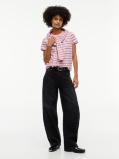 Tommy Jeans Striped Crewneck T-Shirt — Pink Sugar Stripe 2