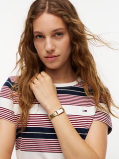 Tommy Jeans Striped Crewneck T-Shirt — Red White Blue Stripe 3