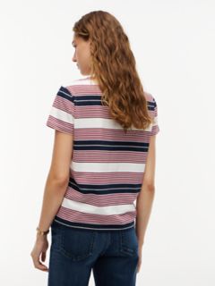 Tommy Jeans Striped Crewneck T-Shirt — Red White Blue Stripe 4