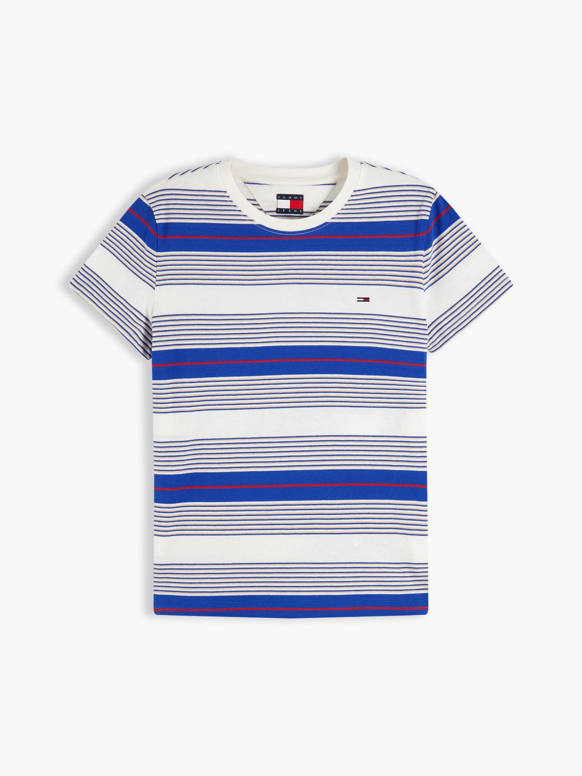Tommy Jeans Striped Crewneck T-Shirt — Blue Stripe
