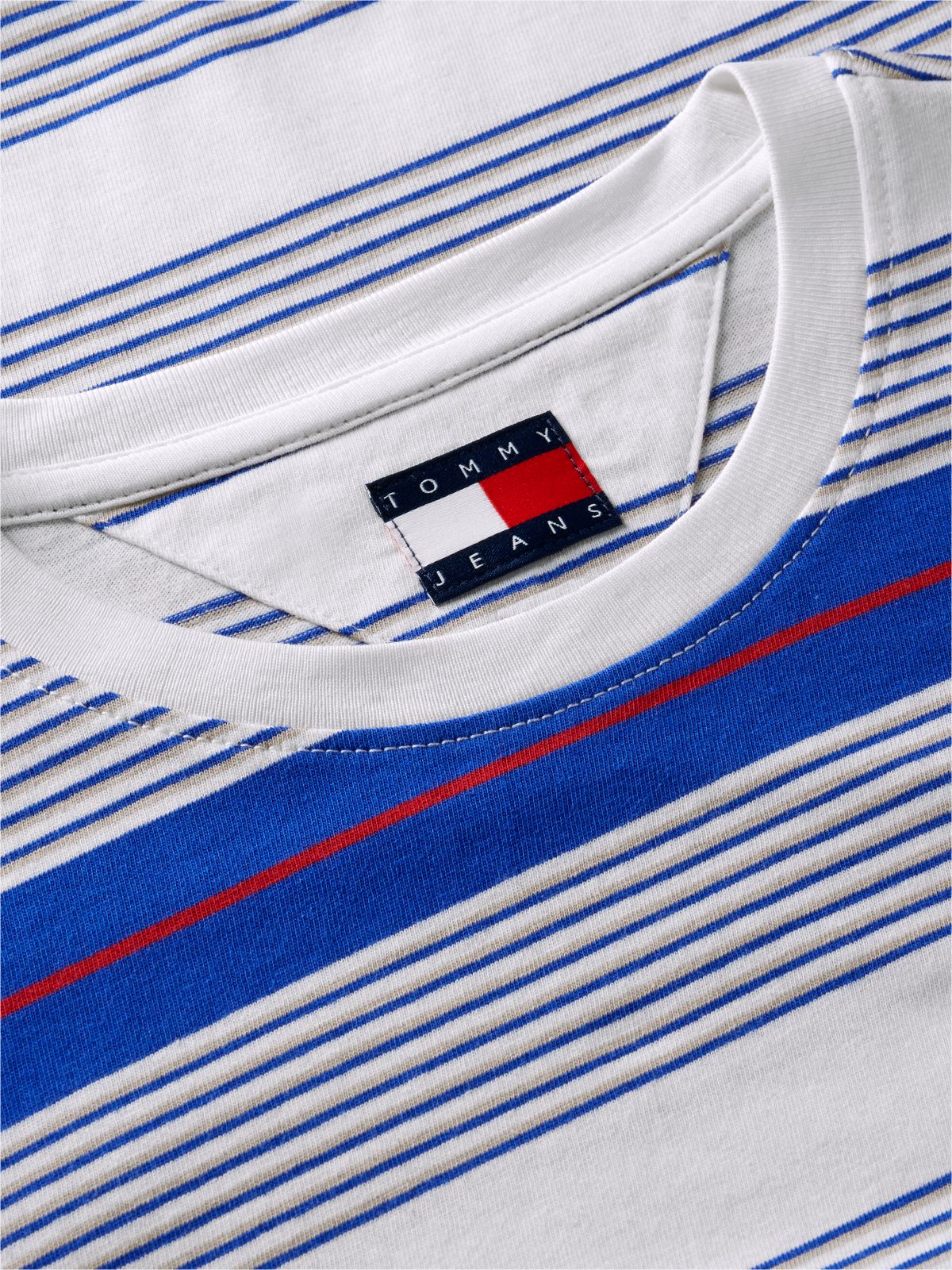 Tommy Jeans Striped Crewneck T-Shirt — Blue Stripe