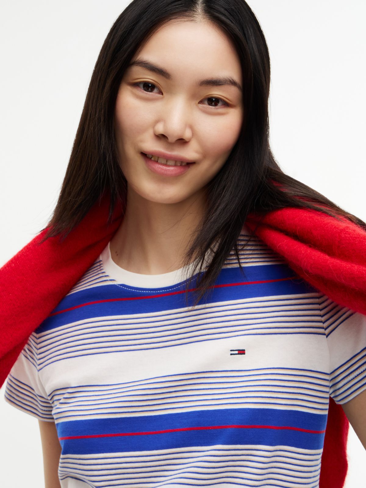 Tommy Jeans Striped Crewneck T-Shirt — Blue Stripe