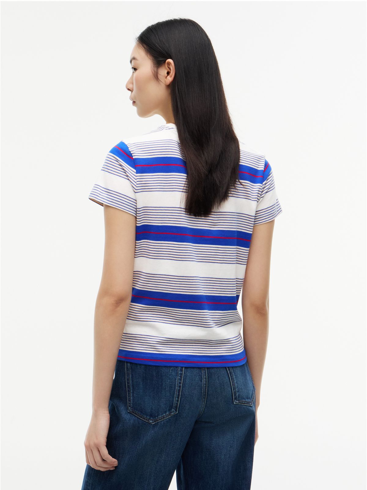 Tommy Jeans Striped Crewneck T-Shirt — Blue Stripe