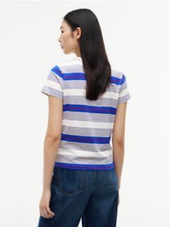 Tommy Jeans Striped Crewneck T-Shirt — Blue Stripe 4