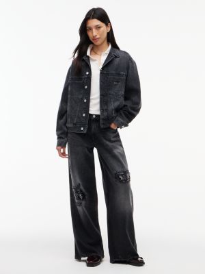 Женская куртка Tommy Jeans Rhinestone Denim Jacket, цвет: Джинсовый чёрный — фото 2