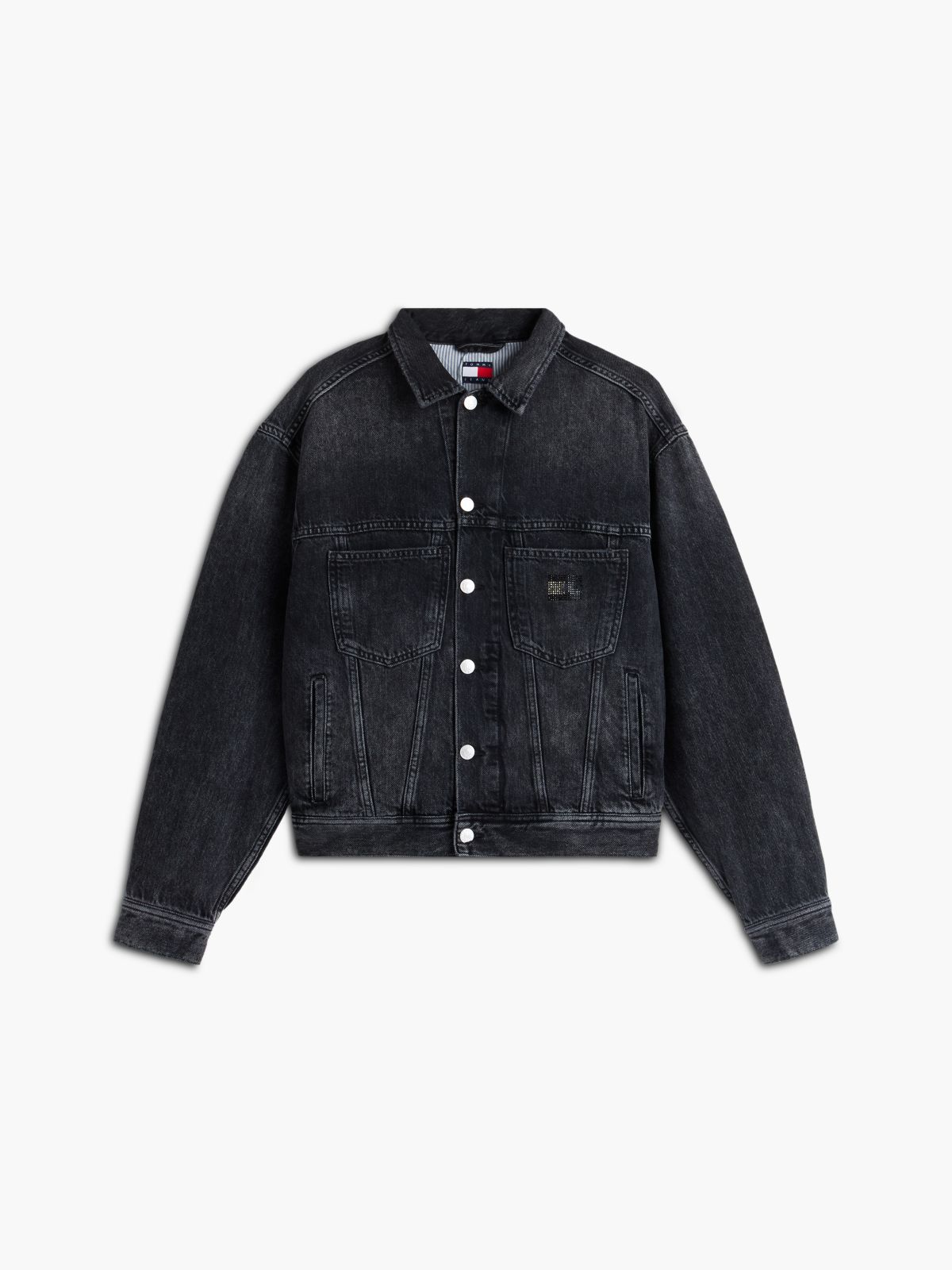 Tommy Jeans Rhinestone Denim Jacket — Denim Black