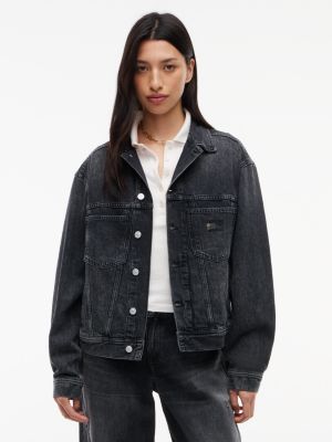 Tommy Jeans Rhinestone Denim Jacket, Denim Black