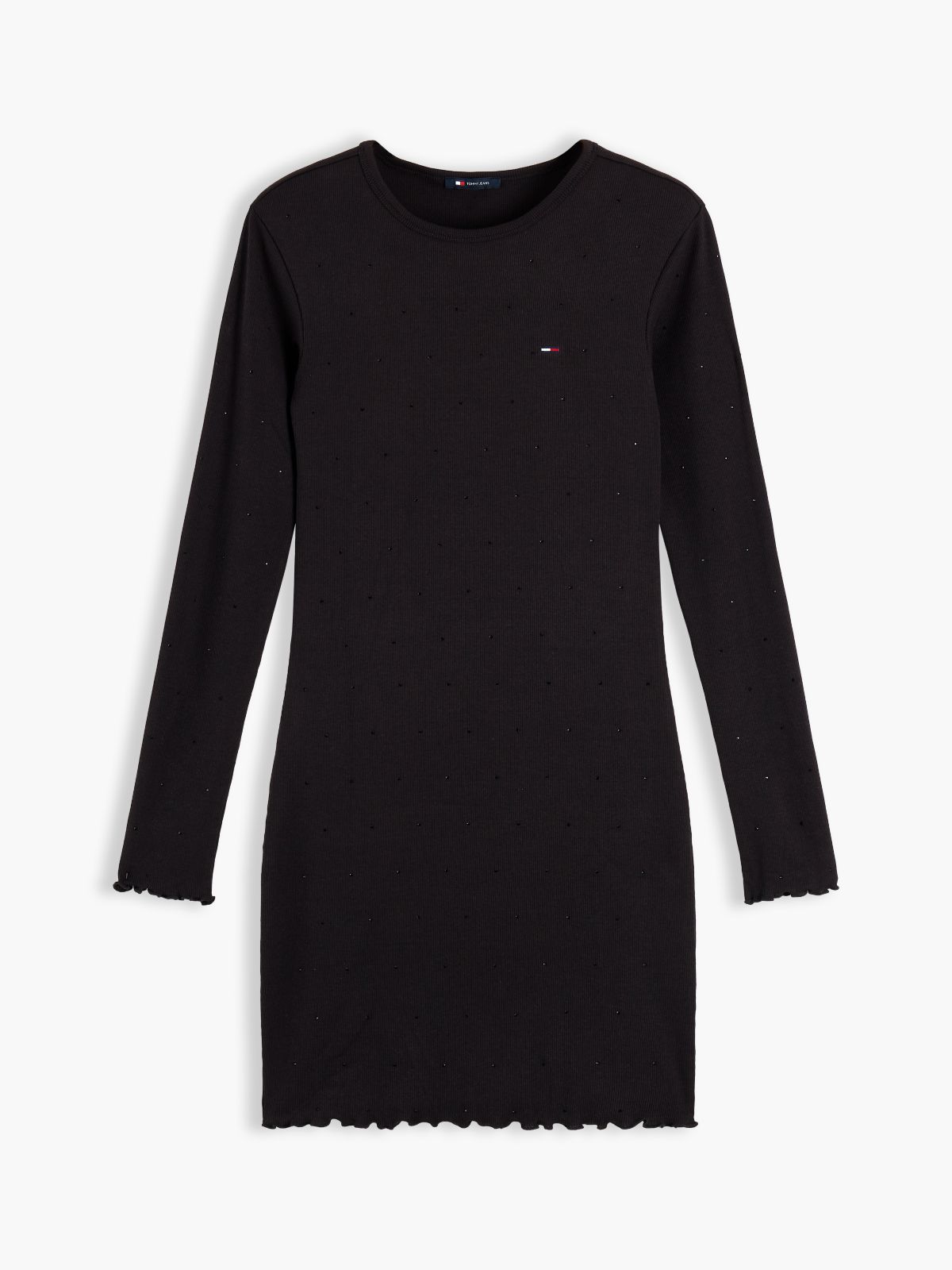 Tommy Jeans Rhinestone Knit Mini Dress — Black