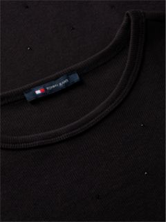 Tommy Jeans Rhinestone Knit Mini Dress — Black 6