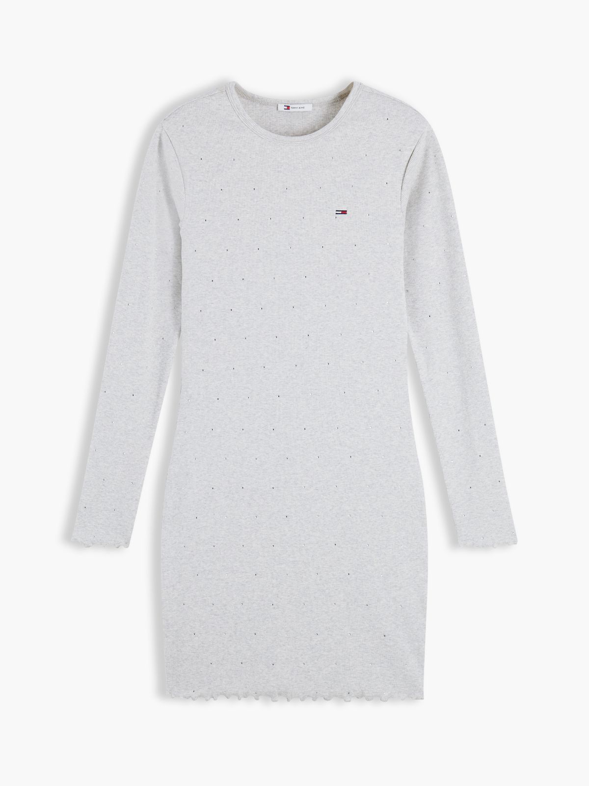 Tommy Jeans Rhinestone Knit Mini Dress — Ice Grey Heather