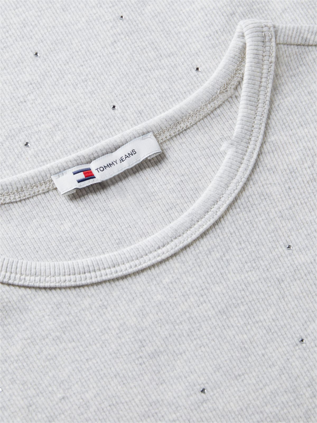 Tommy Jeans Rhinestone Knit Mini Dress — Ice Grey Heather