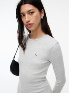 Tommy Jeans Rhinestone Knit Mini Dress — Ice Grey Heather 2
