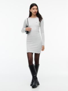 Tommy Jeans Rhinestone Knit Mini Dress — Ice Grey Heather 1