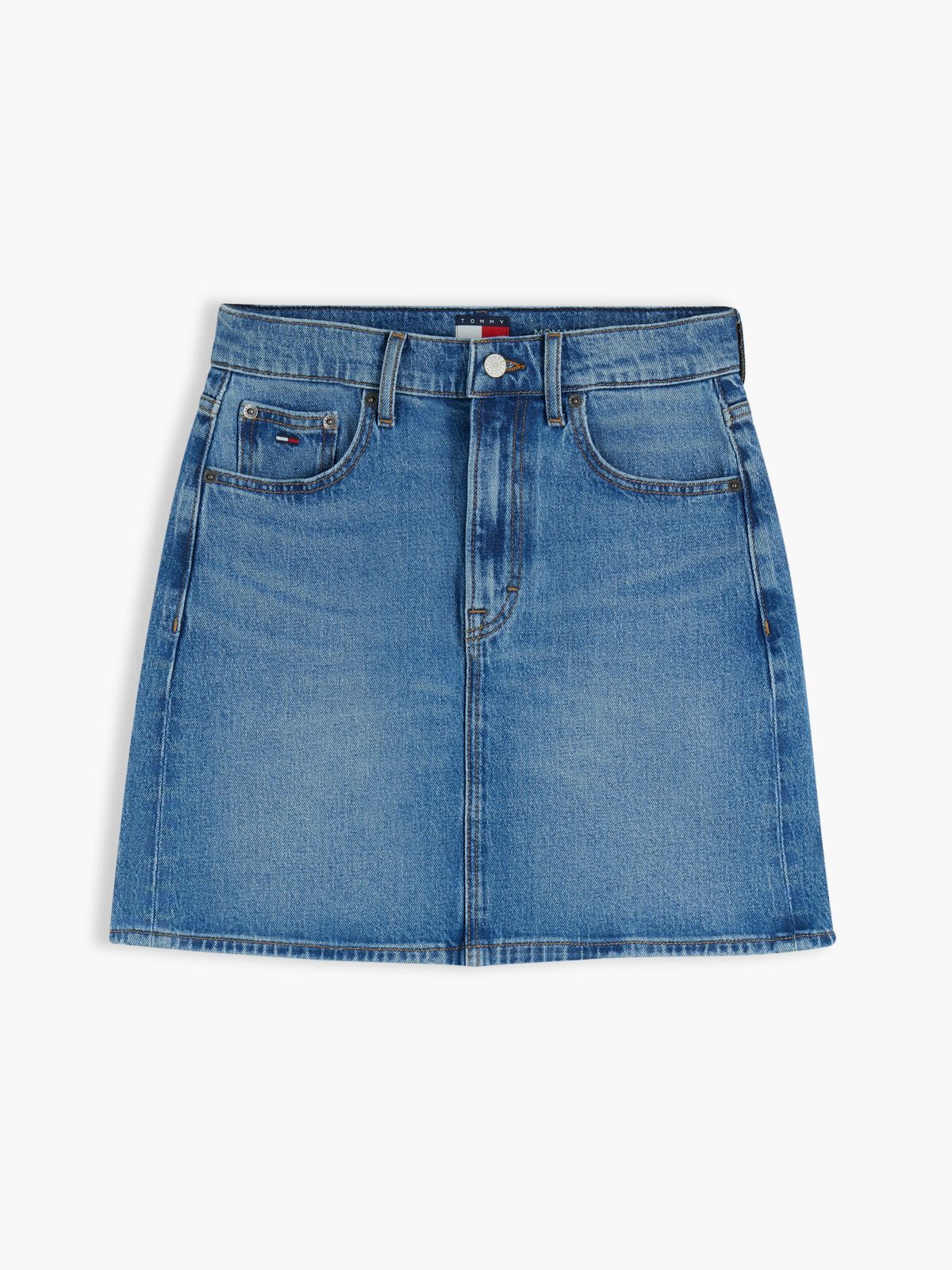Tommy Jeans High-Rise Denim Mini Skirt — Denim Medium