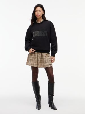 Женские толстовки Tommy Hilfiger Tommy Jeans Rhinestone Flag, цвет: Чёрный — фото 2