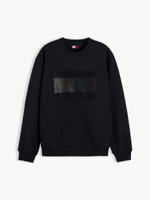 Женские толстовки Tommy Hilfiger Tommy Jeans Rhinestone Flag, цвет: Чёрный — фото 5